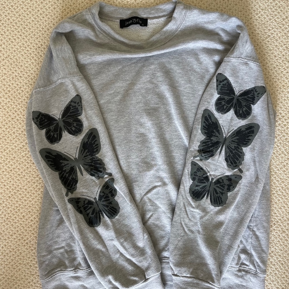 Jean & Flow butterfly sweatshirt